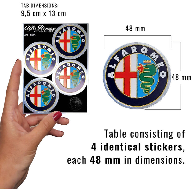 Alfa Romeo Anni 80 Adesivi Chrome Tabs - Modello: 4 LOGHI