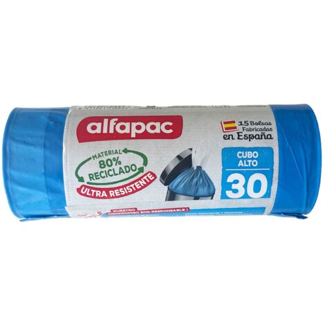 ALFAPAC 4 rouleaux de 20 sacs poubelles biodégradables et compostables, 10L