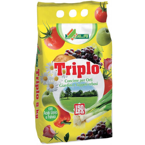 AL.FE TRIPLO CONCIME PER ORTI, GIARDINI E TAPPETI ERBOSI 5KG AL.FE CONCIME