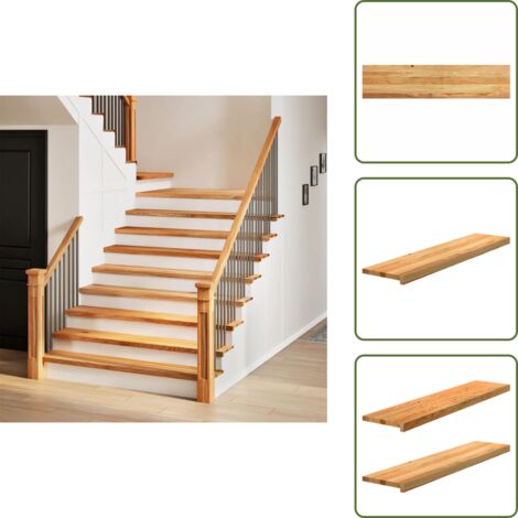 Alféizar de ventana - vidaXL Peldaños de escalera 2 uds madera maciza roble marrón claro - Muebles de roble
