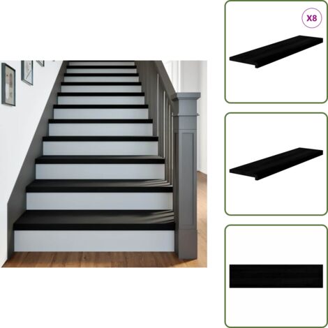 Alféizar de ventana - vidaXL Peldaños de escalera 8 uds madera maciza roble marrón oscuro - Madera maciza