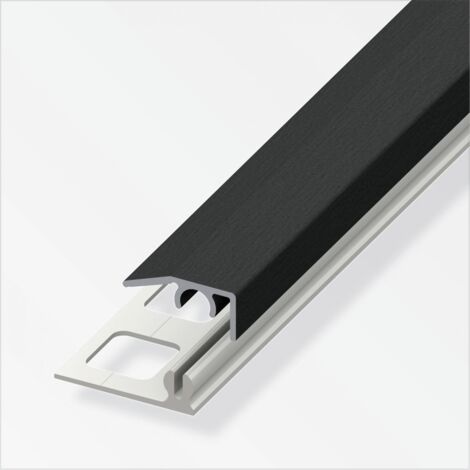 alfer Abschluss-Profil 1 m, 19.5 x 7 mm Alu eloxiert gebürstet schwarz Profil