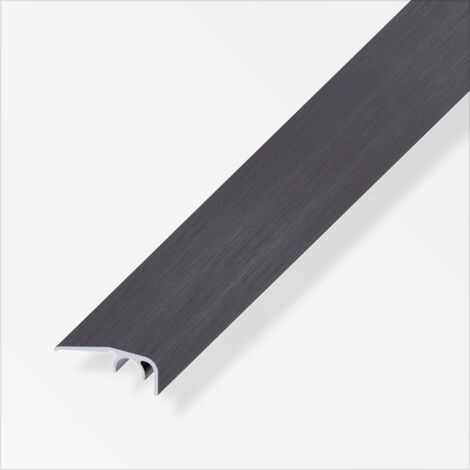 alfer Abschluss-Profil 1 m, 32 x 12.5 mm Alu eloxiert gebürstet dunkelgrau
