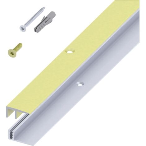 alfer Abschluss- + Träger- 1 m, 21 x 10.5 x 7 - 15 mm Alu eloxiert messing Profil