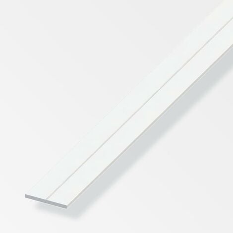 BawiTec Profilé plat en PVC - 100 mm, 300 cm, 2,5 mm - En plastique - Blanc