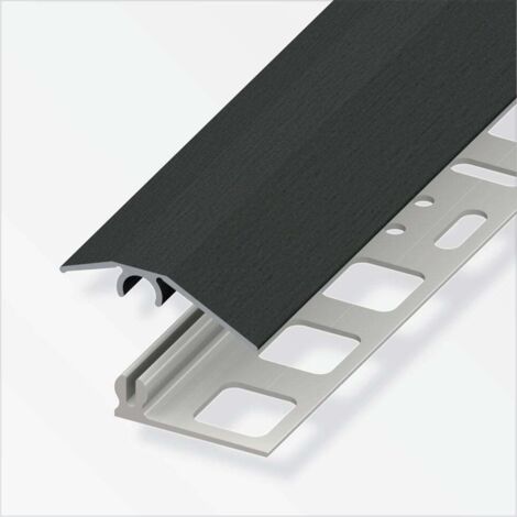 alfer Niveauausgleichs-Profil 1 m, 31 x 7 mm Alu eloxiert gebürstet schwarz Übergangsprofile