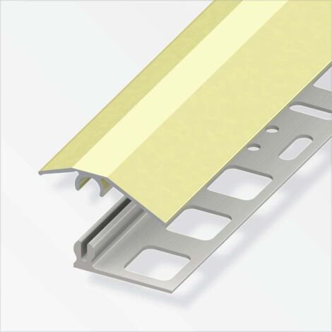 alfer Niveauausgleichs-Profil 1 m, 31 x 7 mm Aluminium eloxiert messing Profil