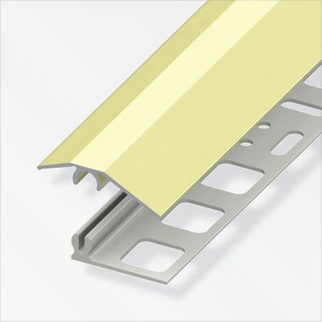 alfer Niveauausgleichs-Profil 2 m, 31 x 7 mm Aluminium eloxiert messing Übergangsprofil
