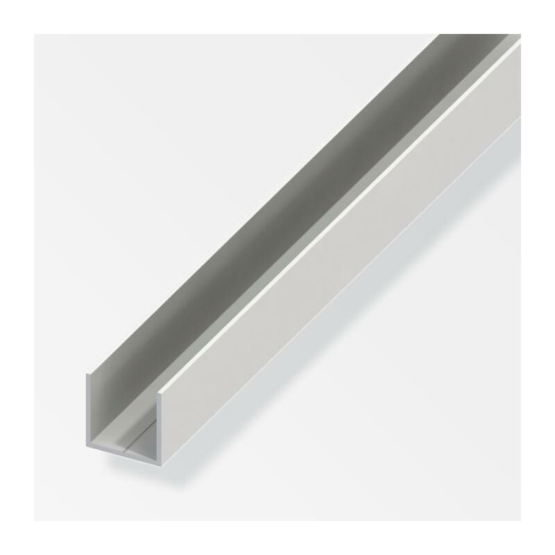 Perfil cuadrado en u de aluminio 7,5x1mm longitud 1m blanco - 21442 - Alfer