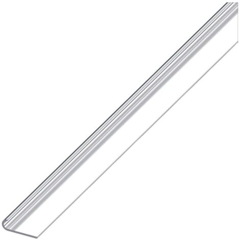 Alfer Profilo Per Bordi Unghietta Alluminio Argento Cromato Mm. 18X5,8X1 Mt. 1 - 5 Pz