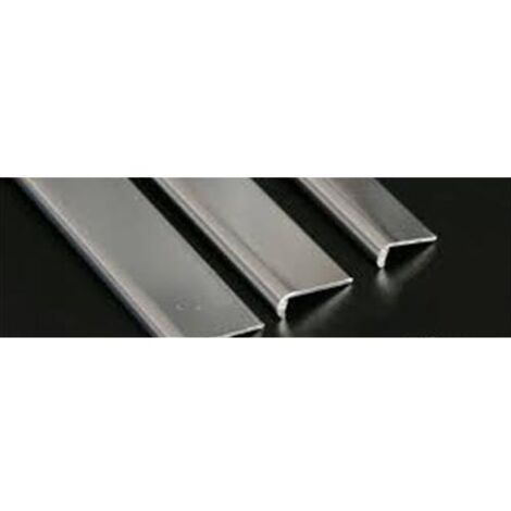 Alfer Profilo Per Bordi Unghietta Alluminio Argento Cromato Mm. 18X5,8X1 Mt. 2 - 5 Pz
