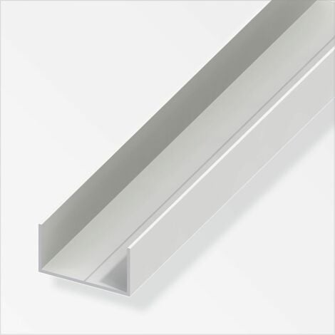 alfer Rechteck-U-Profil 15,5 x 27,5 x 1000 mm weiß Kunststoff Profile U Schiene
