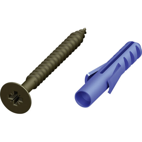 alfer Schrauben und Dübel 3 x 30 mm verzinkt bronze - 10 Stk. Gewindeschrauben