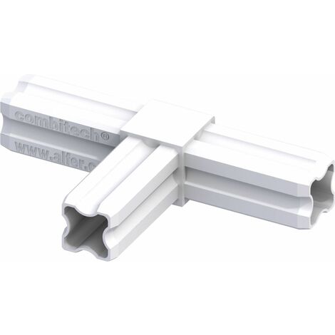 alfer T-Verbinder 23,5 x 23,5 mm weiß 3 Zapfen Kunststoff Verbinder