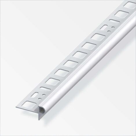 alfer Treppenkantenprofil 2.5 m, 10 x 24.5 x 7.5 mm Alu eloxiert silber Treppenkantenprofil