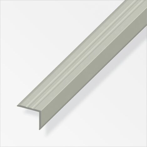 alfer Treppenprofil 1 m, 25 x 21 mm PVC (Kunststoff) glatt graubeige Treppenkantenprofil