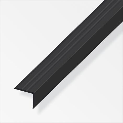 alfer Treppenprofil 1 m, 25 x 21 mm PVC (Kunststoff) glatt schwarz Treppenkantenprofil