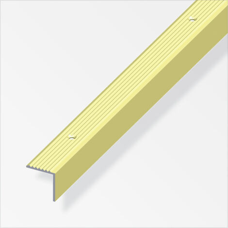 alfer Treppenprofil 2 m, 19 x 20 mm Aluminium eloxiert messing Treppenkantenprofil