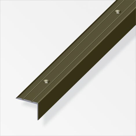alfer Treppenprofil 2 m, 25 x 20 mm Aluminium eloxiert bronze Treppenkantenprofil