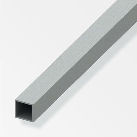 Alfer tubo cuadrado aluminio 20x20x1mm longitud 1m efecto acero inoxidable - 02270