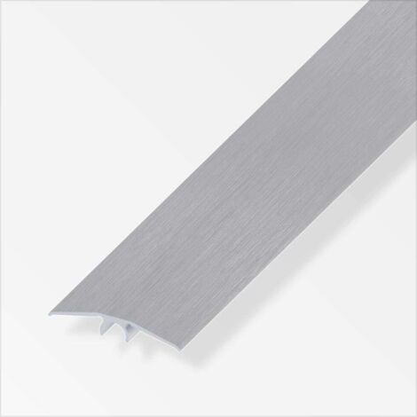 alfer Übergangs-Profil 1 m, 46 mm Aluminium eloxiert gebürstet grau, grau Profil