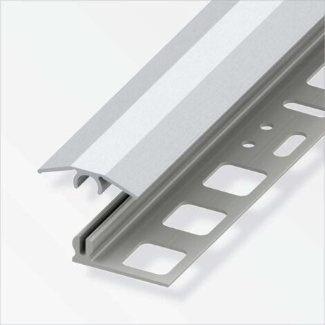 alfer Übergangs-Profil 2 m, 25 x 7 mm Alu eloxiert gebürstet edelstahl Übergangsprofil