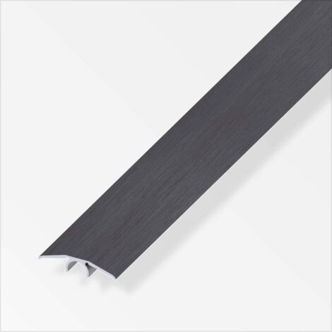 alfer Übergangs-Profil 2 m, 33 mm Aluminium eloxiert gebürstet dunkelgrau Profil