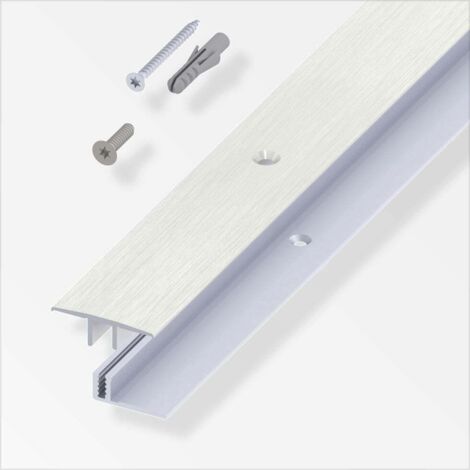 alfer Übergangs-Profil und Träger-Profil 1 m, 33 x 7 - 15 mm Alu  gebürstet Profil
