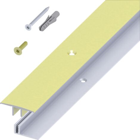 alfer Übergangs-Profil und Träger-Profil 1 m, 33 x 7 - 15 mm Alu  messing Übergangsprofil