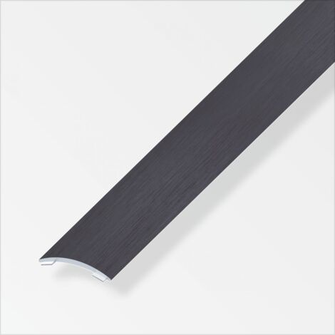 alfer Übergangsprofil 2 m, 30 x 5 mm Alu eloxiert gebürstet dunkelgrau Profil