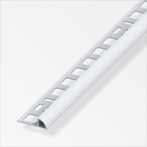 alfer Viertelkreisprofil 1 m, 8 x 19.5 mm PVC (Kunststoff) glatt grau Fliesenschienen