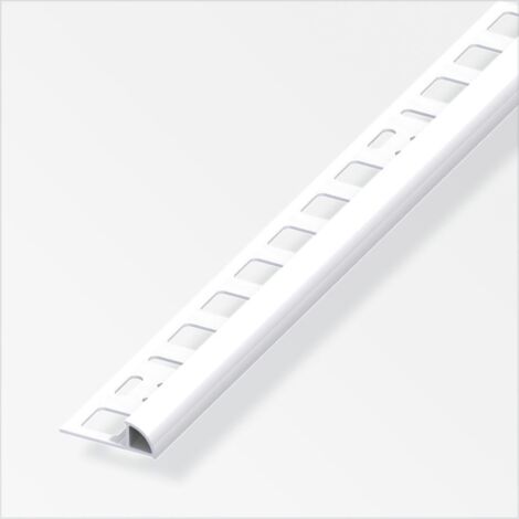 alfer Viertelkreisprofil PVC glatt weiß glänzend Fliesenschienen