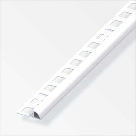 alfer Viertelkreisprofil PVC glatt weiß glänzend Fliesenschienen