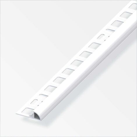 alfer Viertelkreisprofil PVC glatt weiß glänzend Fliesenschienen