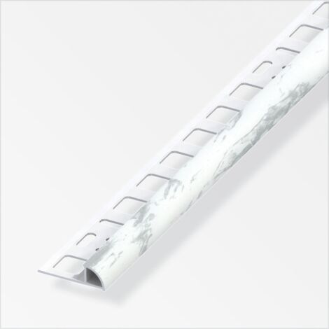 alfer Viertelkreisprofil PVC glatt weiß marmor Fliesenschienen