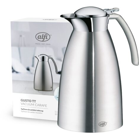alfi GUSTO TT 1,0l, caraffa isolante in acciaio, coperchio mobile, caldo per 12 ore, freddo per 24 ore, caraffa thermos durevole, ottima caraffa da caffè, caraffa da tè, per lavastoviglie, senza BPA
