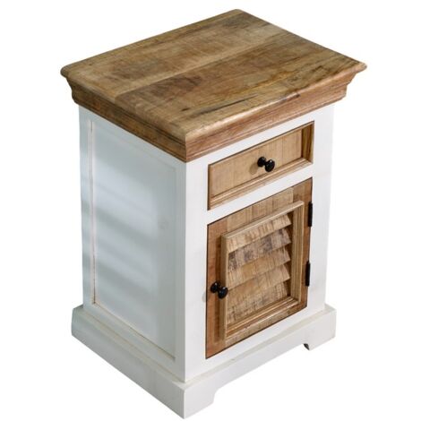 Alfie Bedside Cabinet 1 Darwer + Door - Mango Wood - L35 x W45 x H60 cm