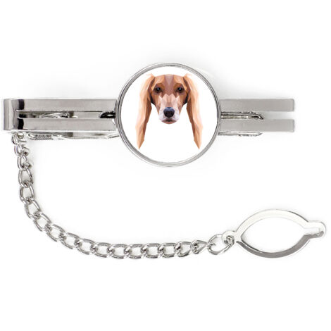 Alfiler de corbata geométrico con foto e inscripción de galgo persa, saluki Art-Dog
