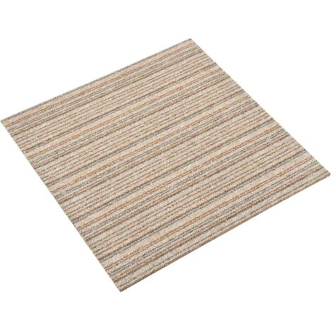 Alfombra 20 pcs Beige a rayas 50 x 50 cm 100% Polipropileno