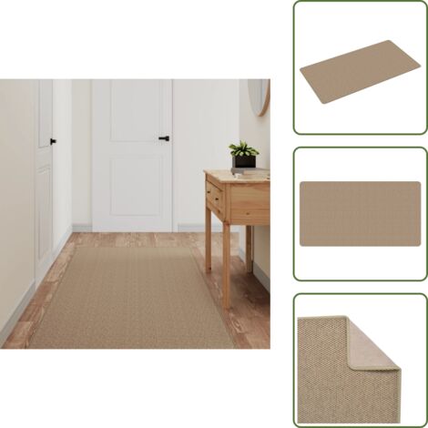 Alfombra absorbente - vidaXL Alfombra de pasillo con aspecto de sisal color arena 80x150 cm - Alfombra fácil de limpiar