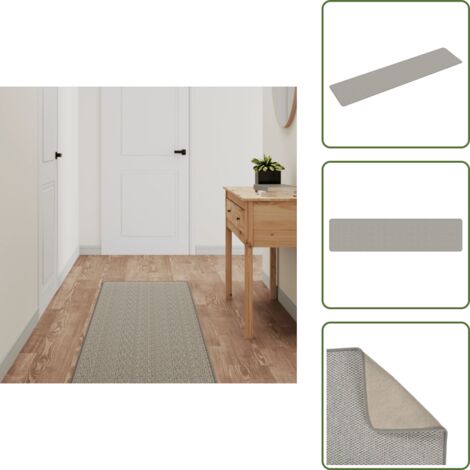 Alfombra absorbente - vidaXL Alfombra de pasillo con aspecto de sisal platina 50x200 cm - Alfombra fácil de limpiar