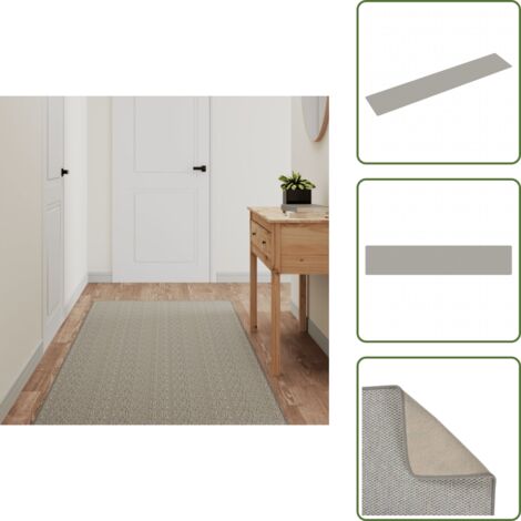 Alfombra absorbente - vidaXL Alfombra de pasillo con aspecto de sisal platina 80x400 cm - Alfombra fácil de limpiar