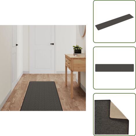 Alfombra absorbente - vidaXL Alfombra de pasillo con aspecto sisal gris antracita 50x250 cm - Alfombra fácil de limpiar