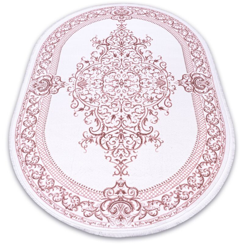 

Rugsx - Alfombra acrílica DIZAYN oval 142 marfil / rosado Tonos de rosa 160x230 cm