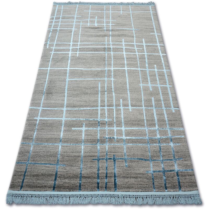 Rugsx - Alfombra acrílica manyas 191AA Franjas gris/azul blue 80x150 cm