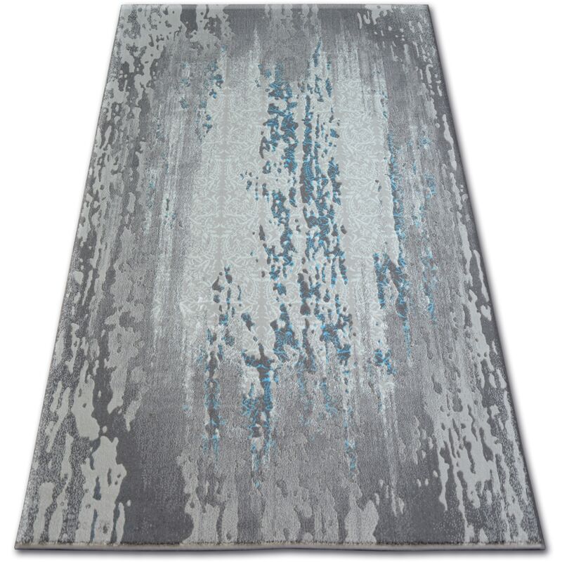 

Rugsx - Alfombra acrílica PATARA 0116 color blanco arena/turquesa Tonos de gris y plata 80x150 cm