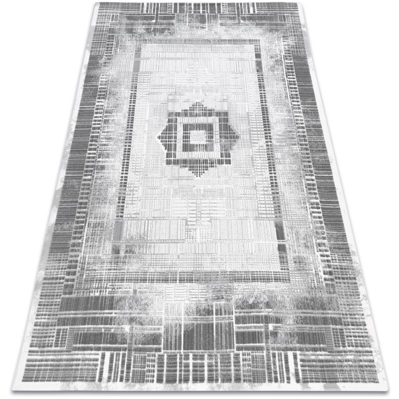 

Rugsx - Alfombra acrílica VALS 0W1736 C53 87 Cuadrícula rayas gris oscuro / gris claro Tonos de gris y plata 240x340 cm