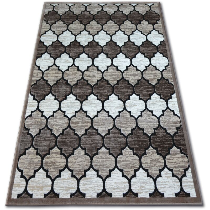 

Rugsx - Alfombra acrílica YAZZ 3766 Enrejado Trébol marroquí beige oscuro/color salmón Tonos de beige 240x330 cm