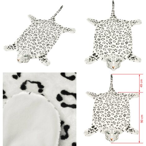 Alfombra afelpada de leopardo 139 cm blanco - Alfombra afelpada - Alfombra de gomaespuma