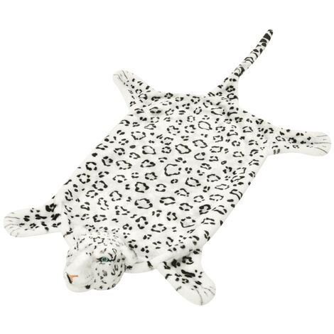 Alfombra afelpada de leopardo 139 cm blanco vidaXL
